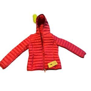 Womens Save The Duck Daisy Puffer coat NWT red full zip